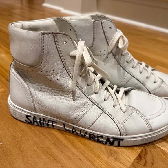 Saint Laurent Joe Distressed leather High top trainers main image 6